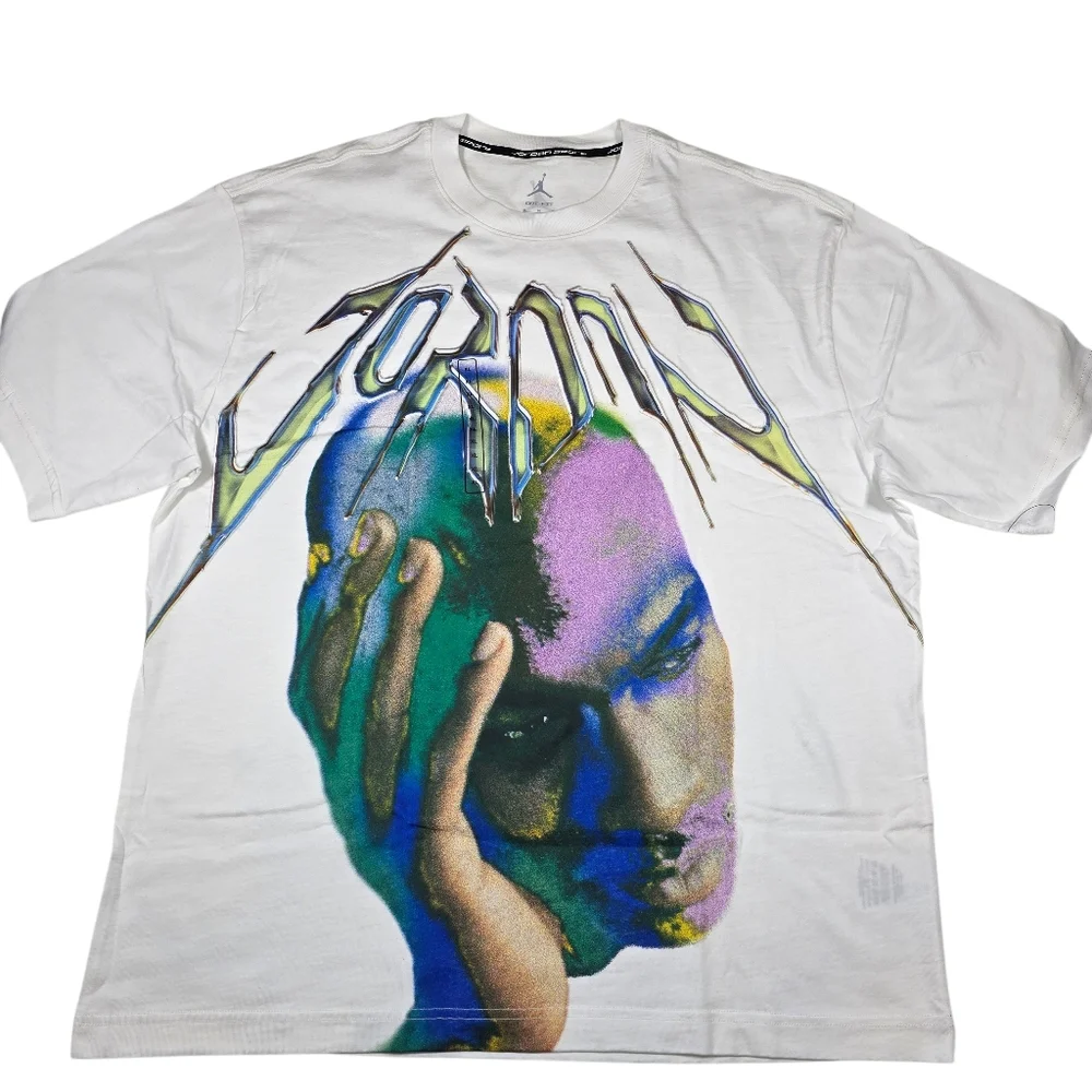 NWT‎ Nike Air Jordan Sport Dri-Fit White Jordan Graphic T-Shirt, Men's Size XL